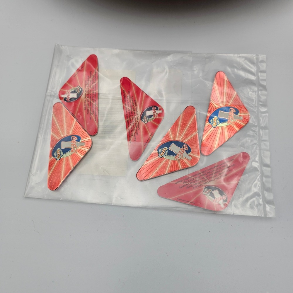 Vtg 2000 Coca-Cola Super Bowl XXXV Metallic Pennant Magnets Set QVC New Lot of 6